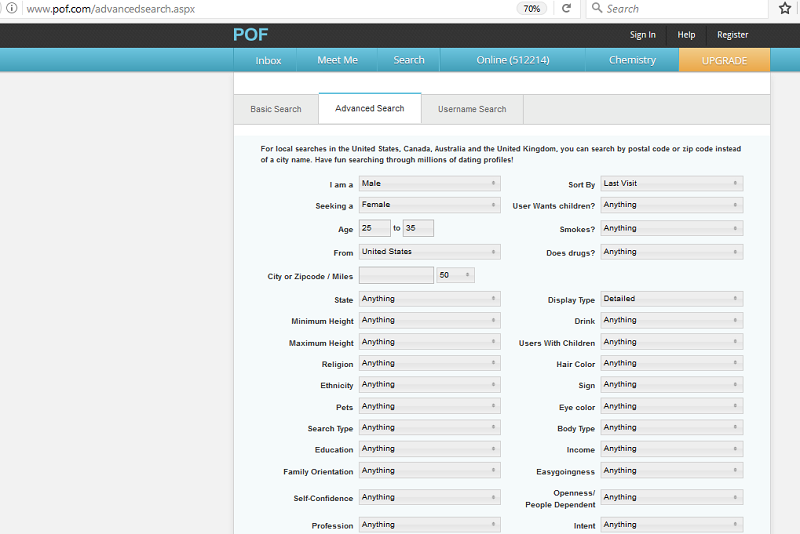 pof search