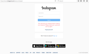 instagram login, sign up online