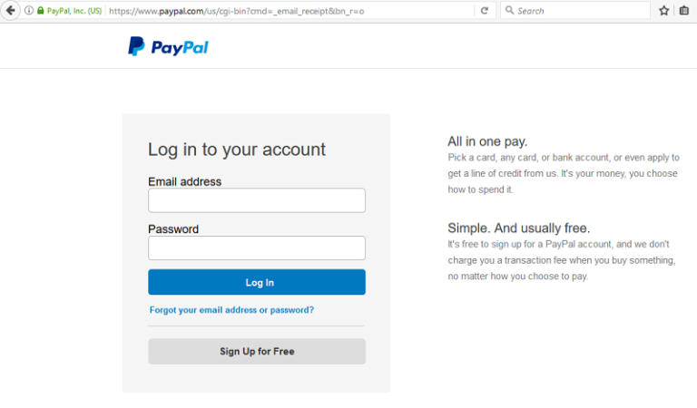 paypal here log in