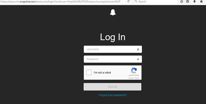 snapchat log in pc