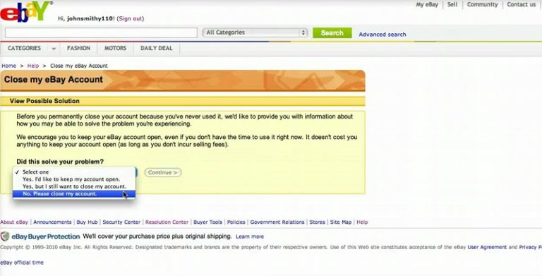 How to Delete an eBay Account - Close Your eBay Account