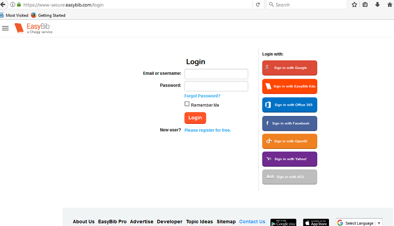 easybib login