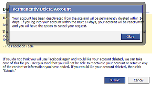 how to delete facebook