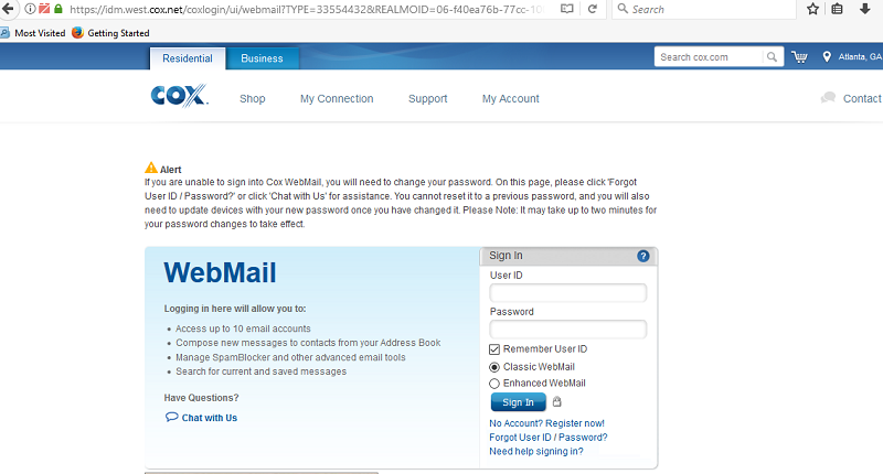 Cox webmail login