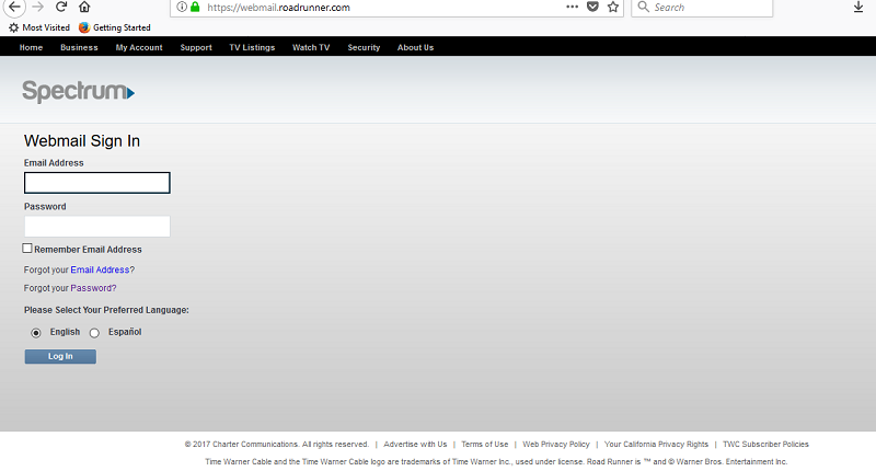 spectrum webmail login