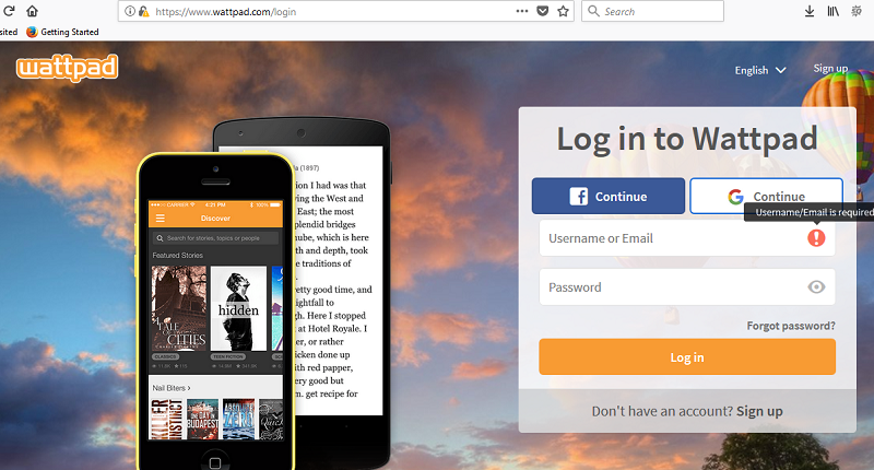 wattpad login